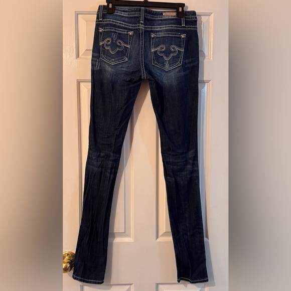 ReRock for Express Skinny Jeans long length dark blue EUC - Picture 3 of 10